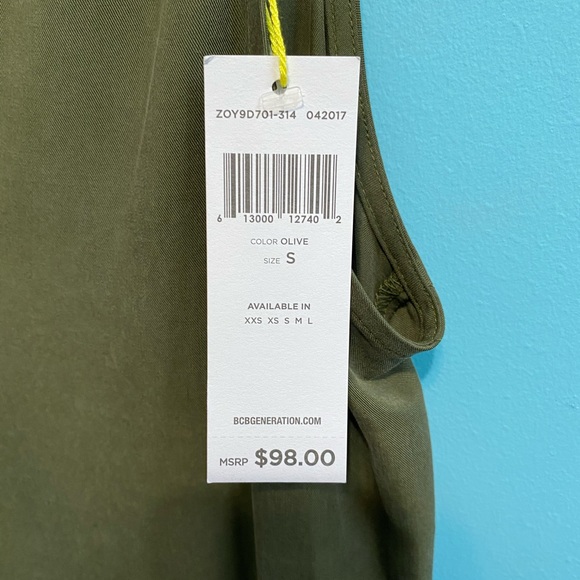 BCBGeneration Wide Leg Olive Jumpsuit - Picture 4 of 7